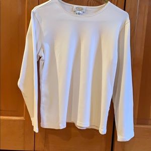 Round neck long sleeve cream colored top